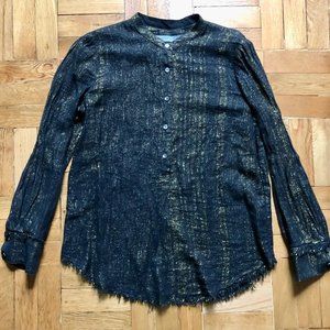 Raquel Allegra  black and gold popover blouse size 1 (small), EUC